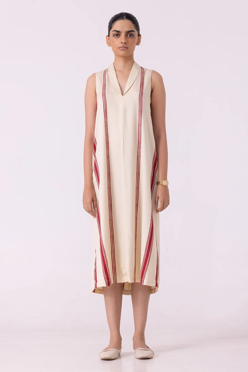 Eileen Red Striped Midi Dress