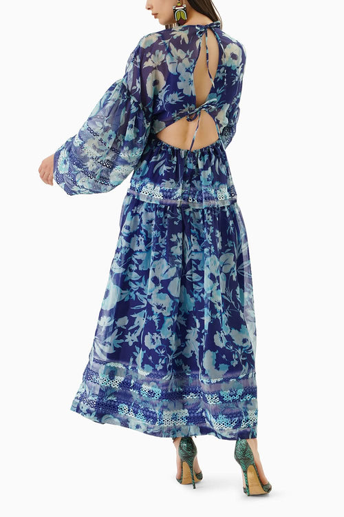 Blue Printed Berberis Dress