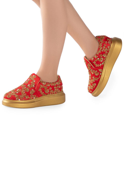 Tomato Red Heirloom Classic Wedge Sneakers