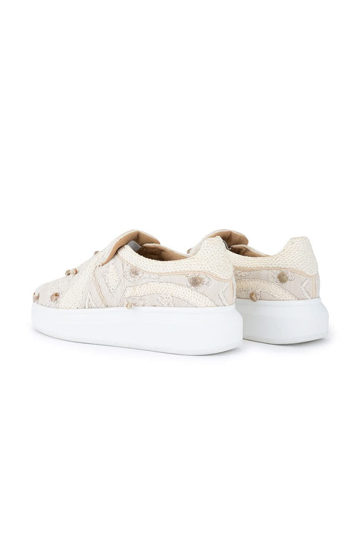 Beige Paradise Classic Wedge Sneakers