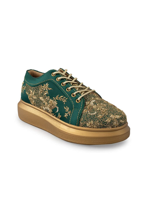 Green Jungle nâ€™ Jazz Wedge Sneakers