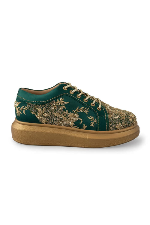 Green Jungle nâ€™ Jazz Wedge Sneakers