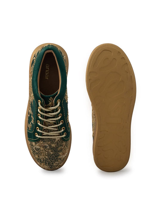 Green Jungle nâ€™ Jazz Wedge Sneakers