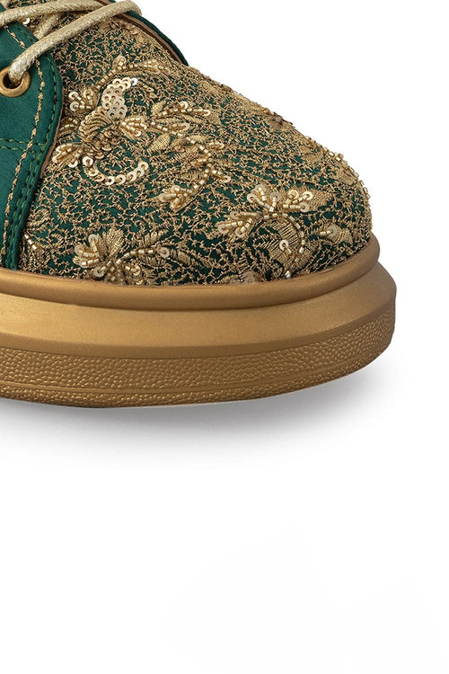 Green Jungle nâ€™ Jazz Wedge Sneakers