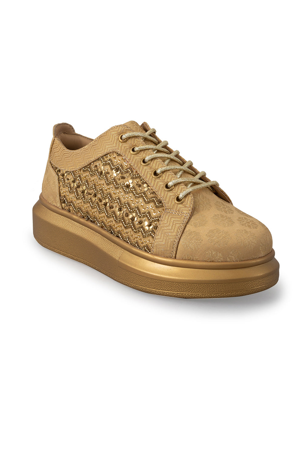 Gold Empress Wedge Sneakers