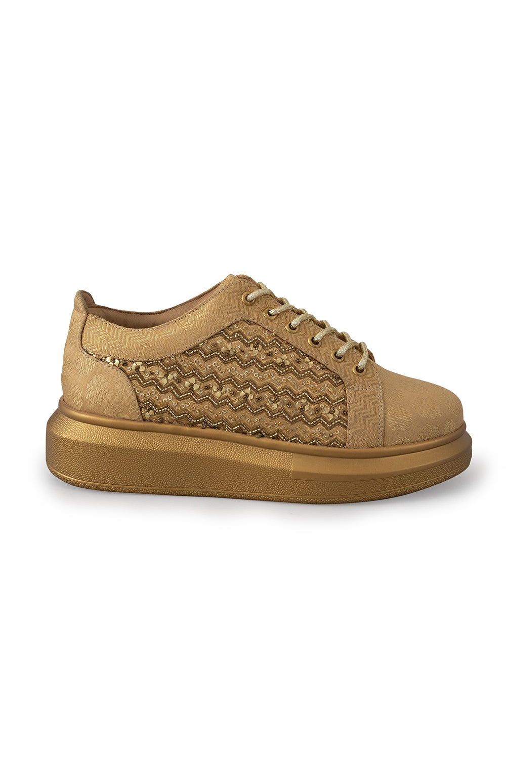 Gold Empress Wedge Sneakers