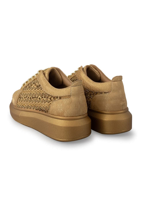 Gold Empress Wedge Sneakers