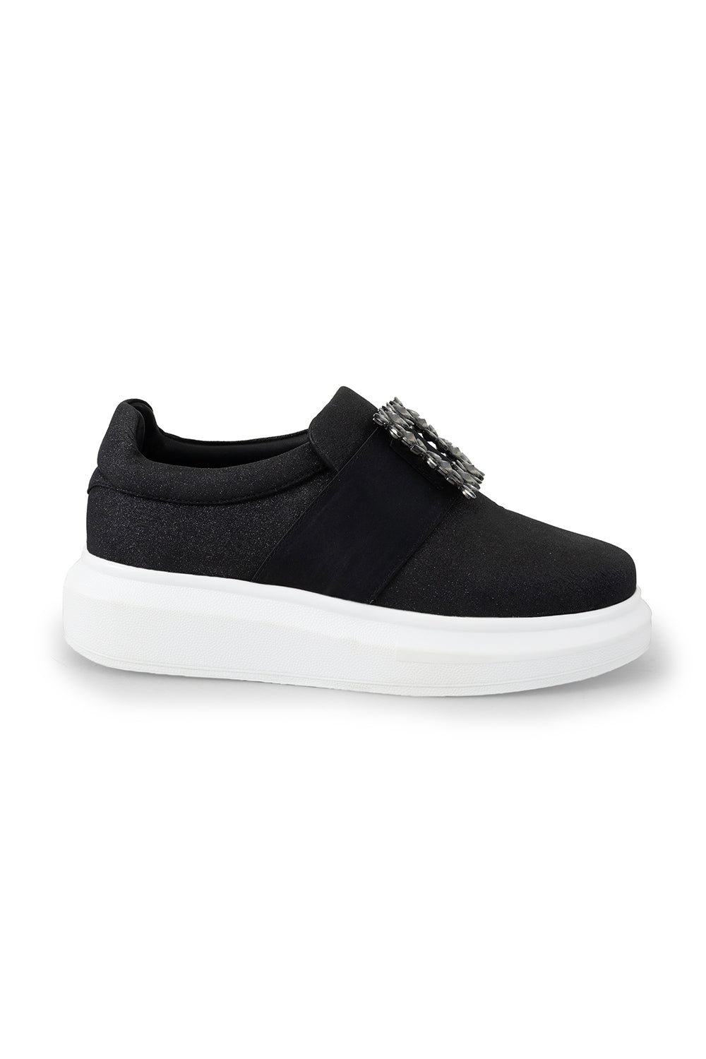 Black Stardust Wedge Sneakers