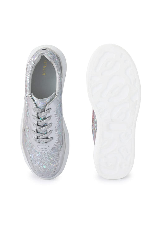 Silver Disco 22 Classic Wedge Sneakers