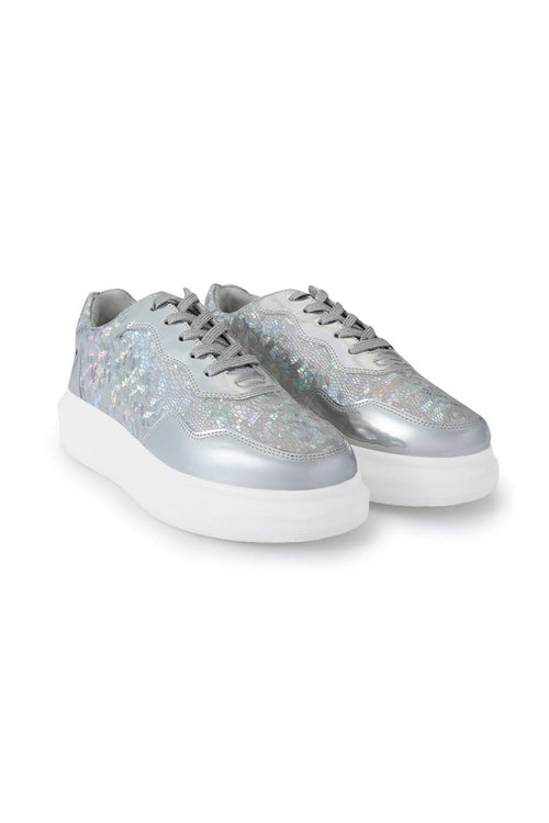 Silver Disco 22 Classic Wedge Sneakers