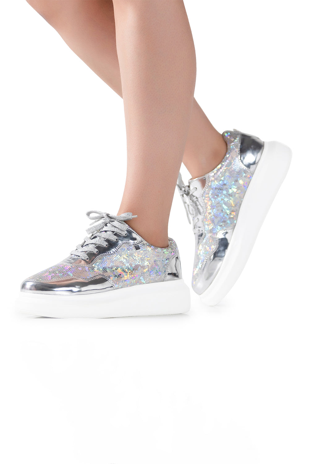 Silver Disco 22 Classic Wedge Sneakers