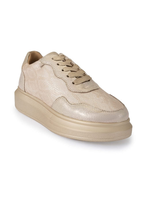 Champagne Gold Groove Classic Wedge Sneakers