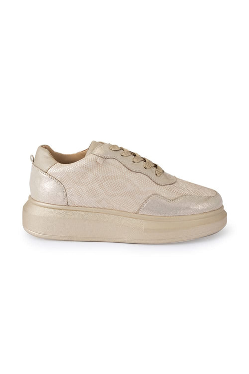 Champagne Gold Groove Classic Wedge Sneakers
