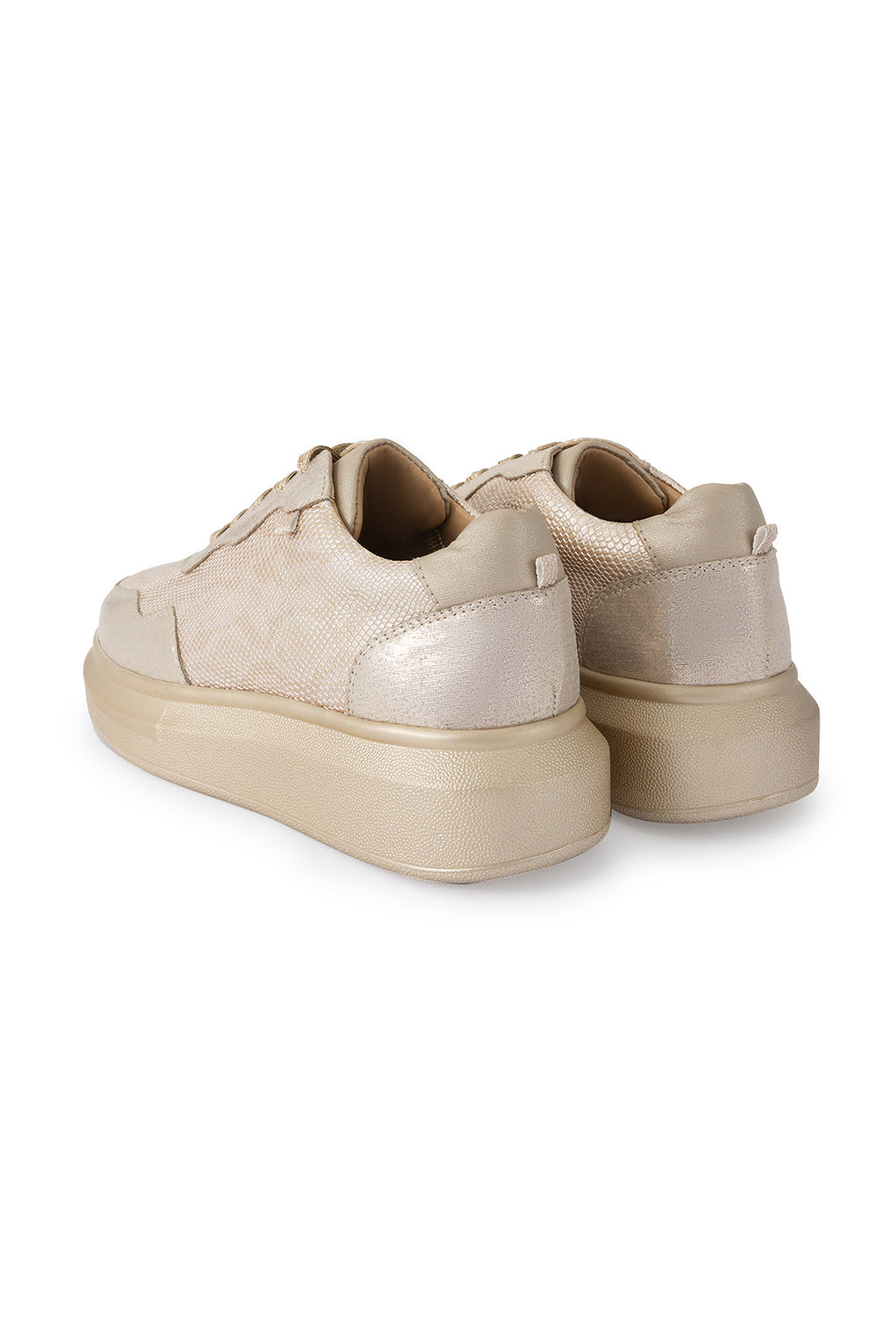 Champagne Gold Groove Classic Wedge Sneakers