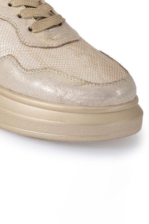 Champagne Gold Groove Classic Wedge Sneakers