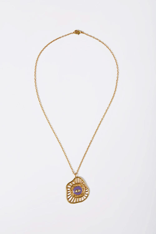 Lavender Evil Eye Neck Chain