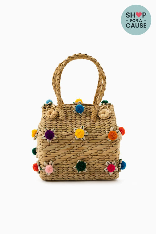 Multicolored Hand Embellished Closed Basket Bag
