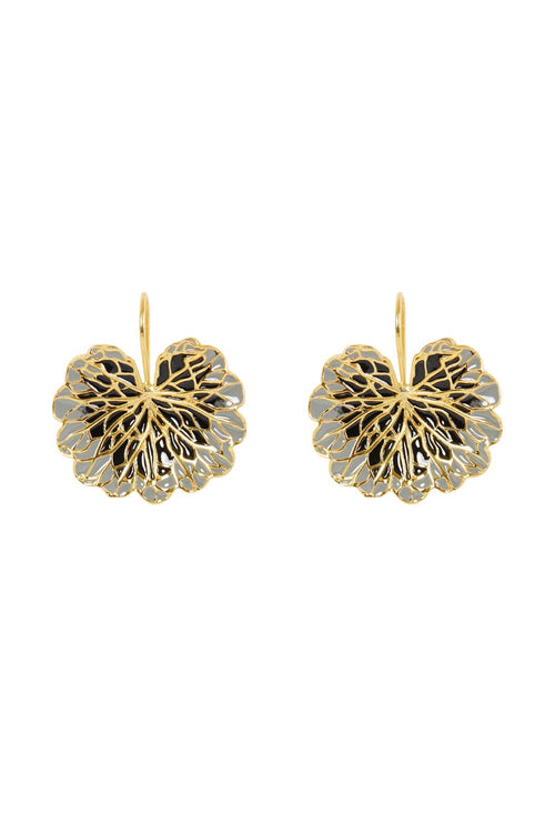 Black & Grey Leaf Earrings