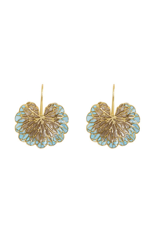 Cobalt & Black Leaf Earrings