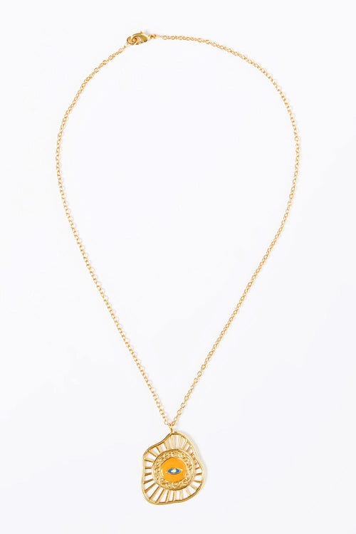 Orange Evil Eye Neck Chain