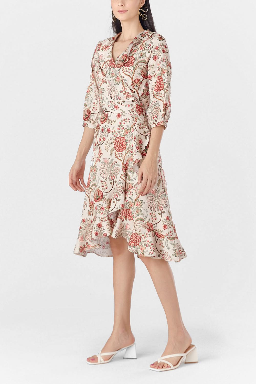 Printed Ariel Wrap Dress