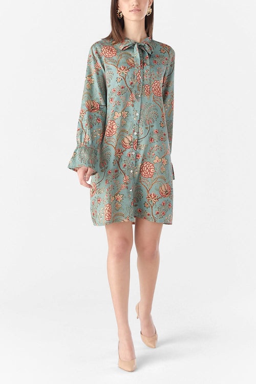 Teal Anna Shirt Dress