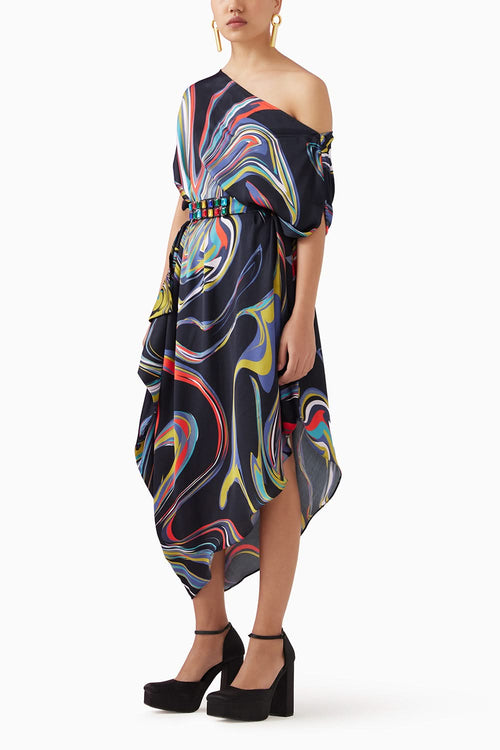 Galaxy Draped Dress