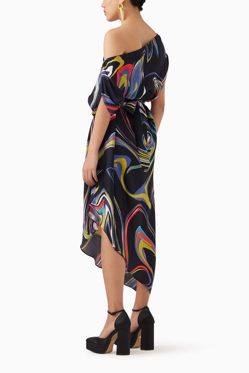 Galaxy Draped Dress