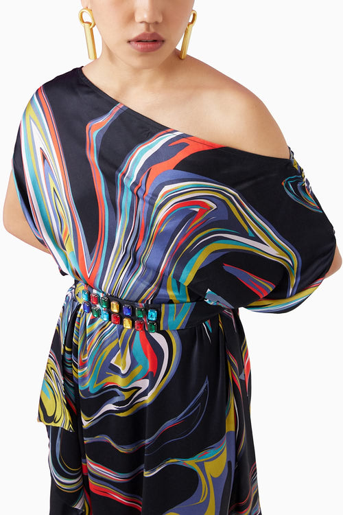Galaxy Draped Dress