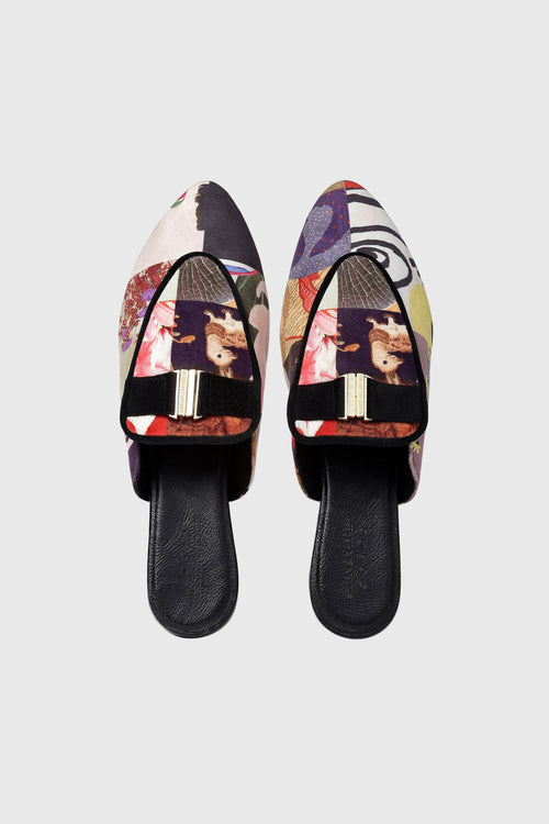 Farrago Mules with Metallic Trim