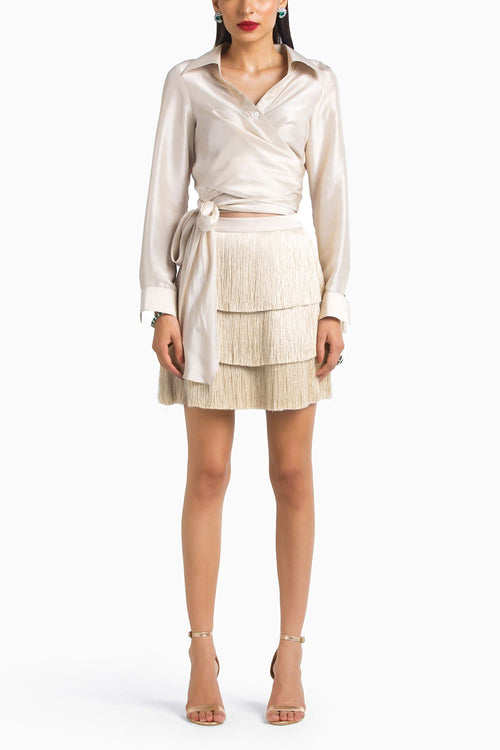 Champagne Fringe Skirt