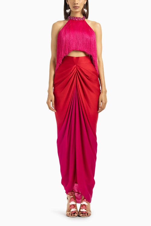 Ombre Draped Skirt