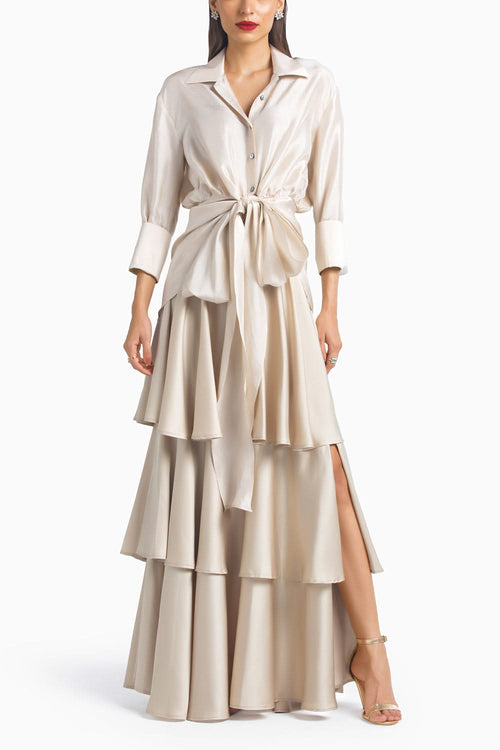 Champagne Tiered Skirt