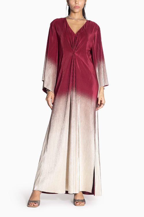 Maroon to Gold Midnight Dress