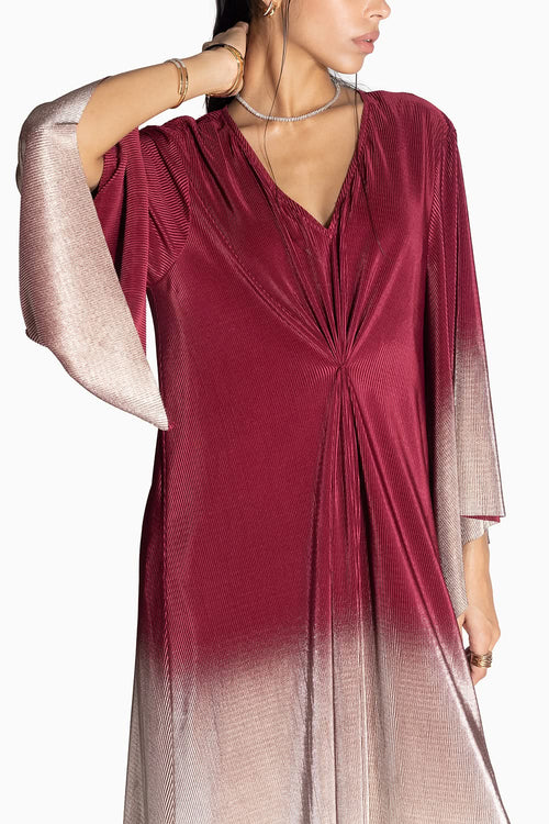 Maroon to Gold Midnight Dress
