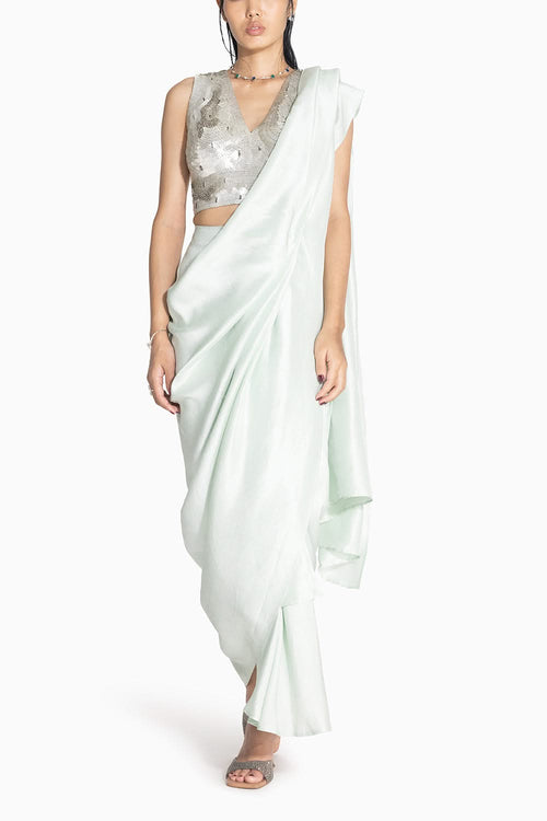 Masai Godet Mint Sari with APS Blouse