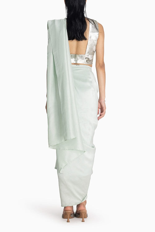 Masai Godet Mint Sari with APS Blouse