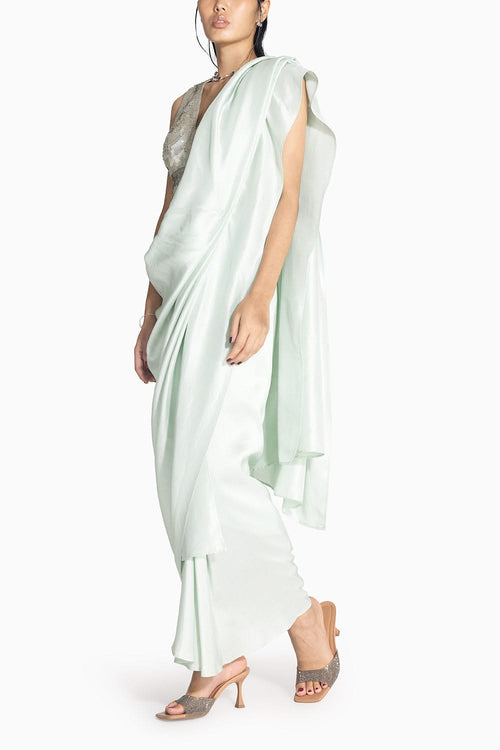 Masai Godet Mint Sari with APS Blouse