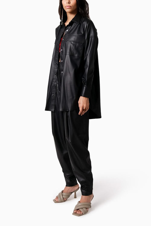 Leather Shacket with Leather Cargo Pants