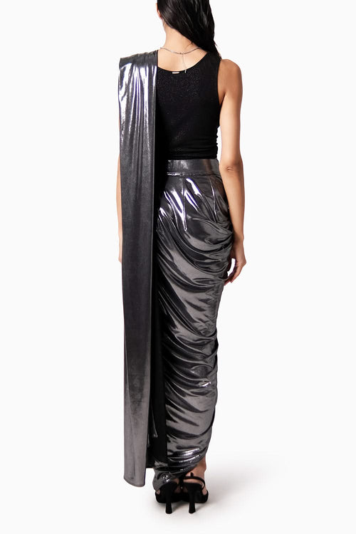 Shimmer Ganji with Waterfall Sari