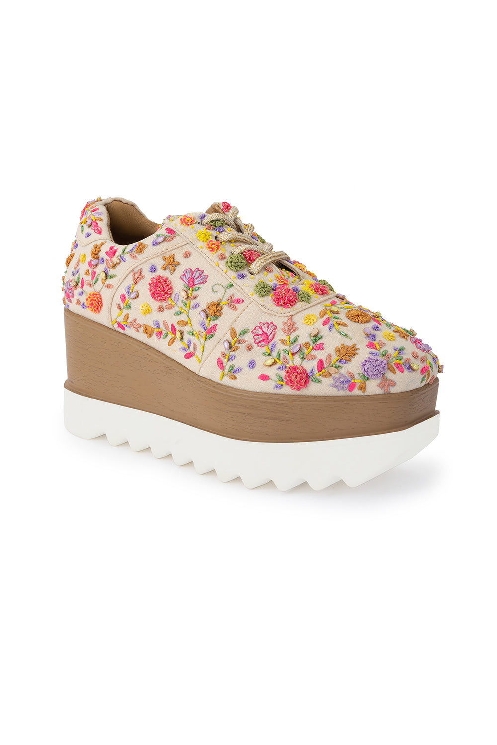 Multi Floral Corsage Signature Wedge Sneakers