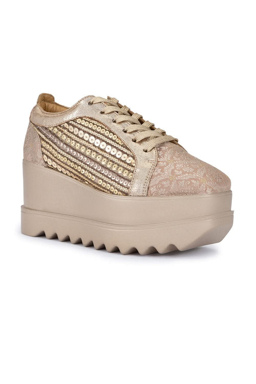 Rose Gold Gatsby Wedge Sneakers