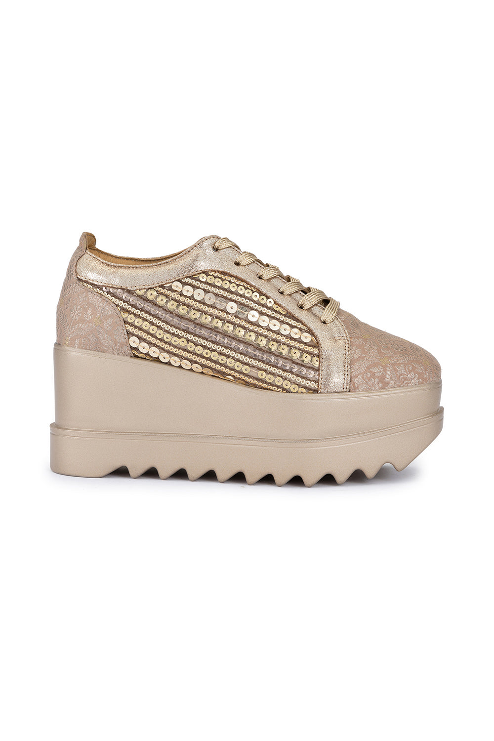 Rose Gold Gatsby Wedge Sneakers