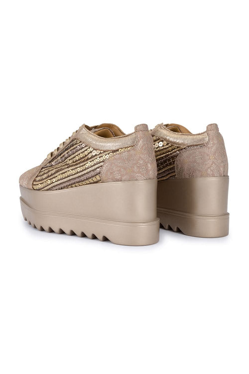 Rose Gold Gatsby Wedge Sneakers