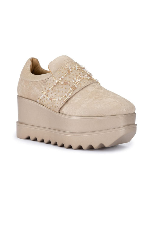 Rose Gold Marilyn Wedge Sneakers