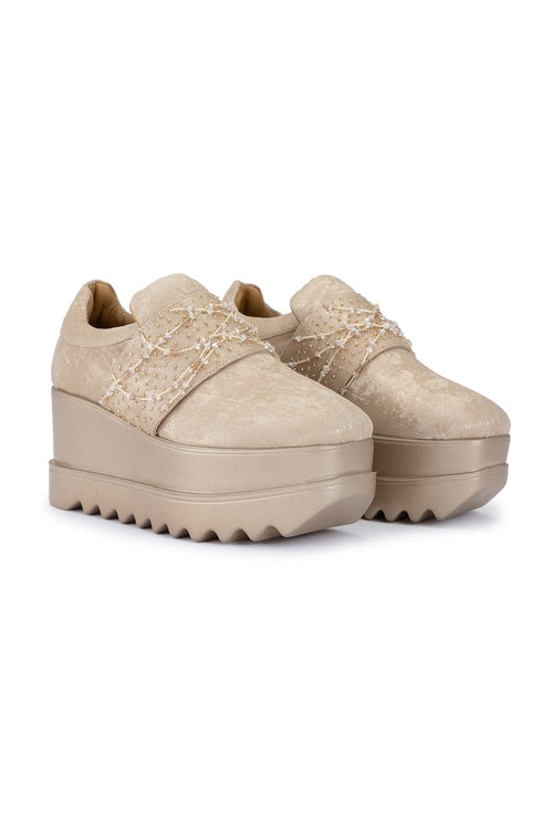 Rose Gold Marilyn Wedge Sneakers