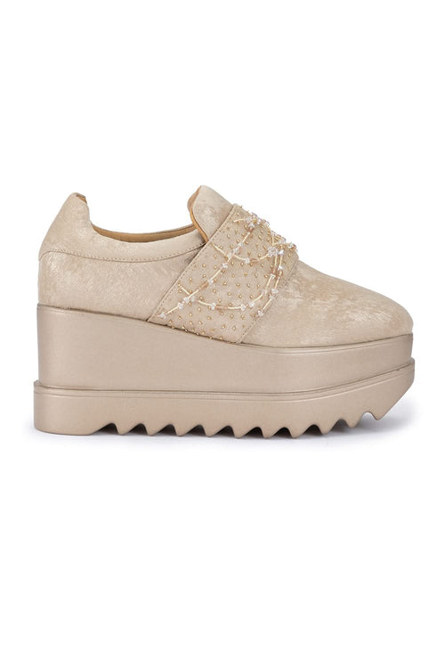 Rose Gold Marilyn Wedge Sneakers
