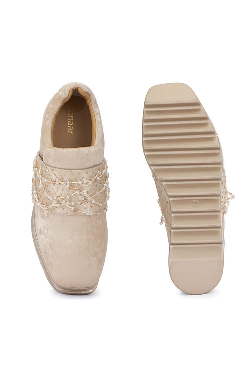 Rose Gold Marilyn Wedge Sneakers