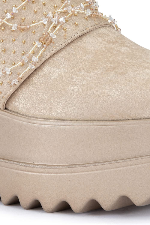 Rose Gold Marilyn Wedge Sneakers
