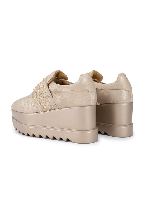 Rose Gold Marilyn Wedge Sneakers